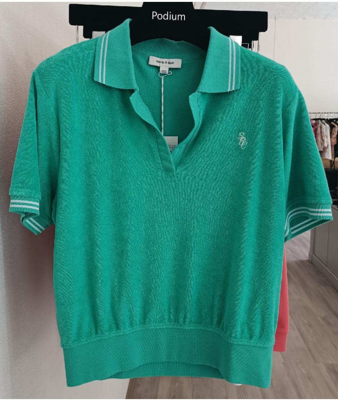 SPORTY AND RICH Бирюзовый хлопковый костюм с брюками, фото 6