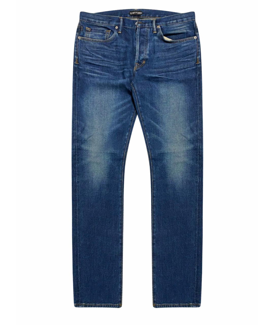 TOM FORD Синие хлопко-эластановые прямые джинсы, фото 1