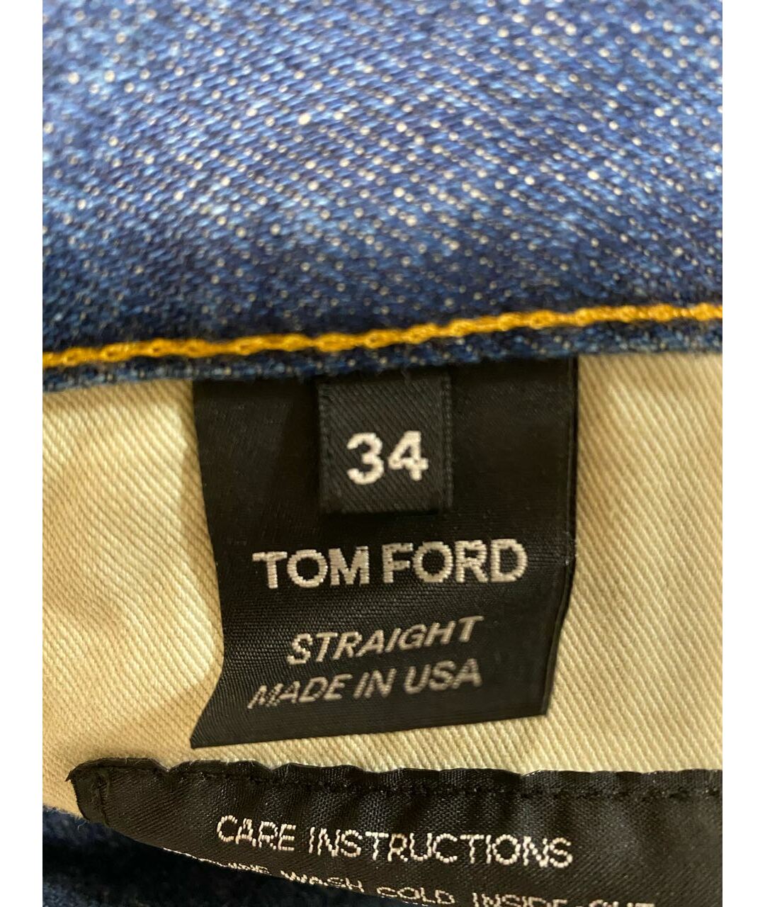 TOM FORD Синие хлопко-эластановые прямые джинсы, фото 3