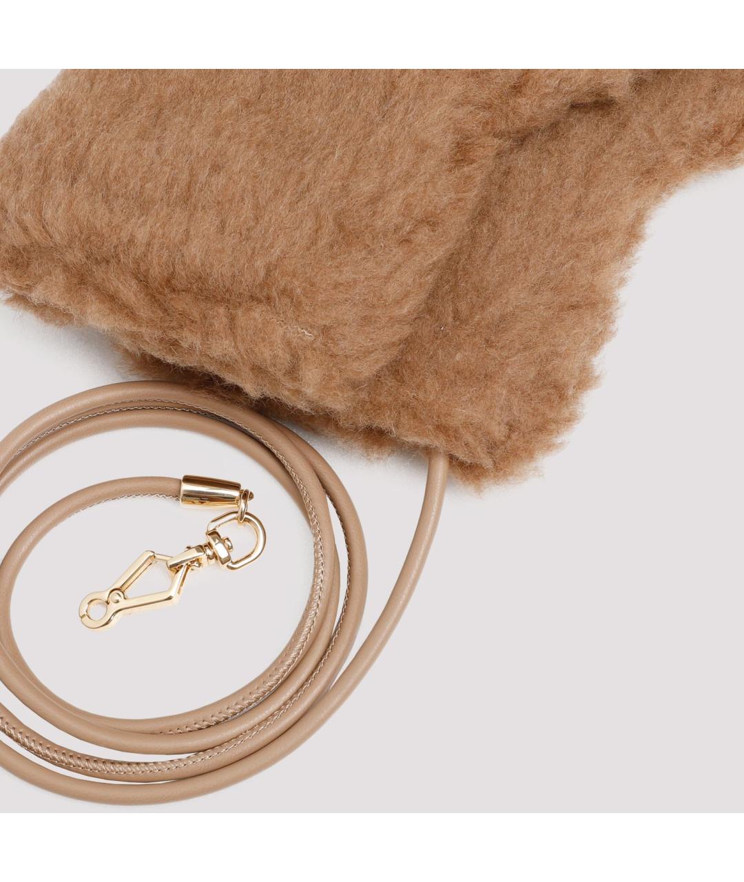 MAX MARA Бежевые шерстяные перчатки, фото 2