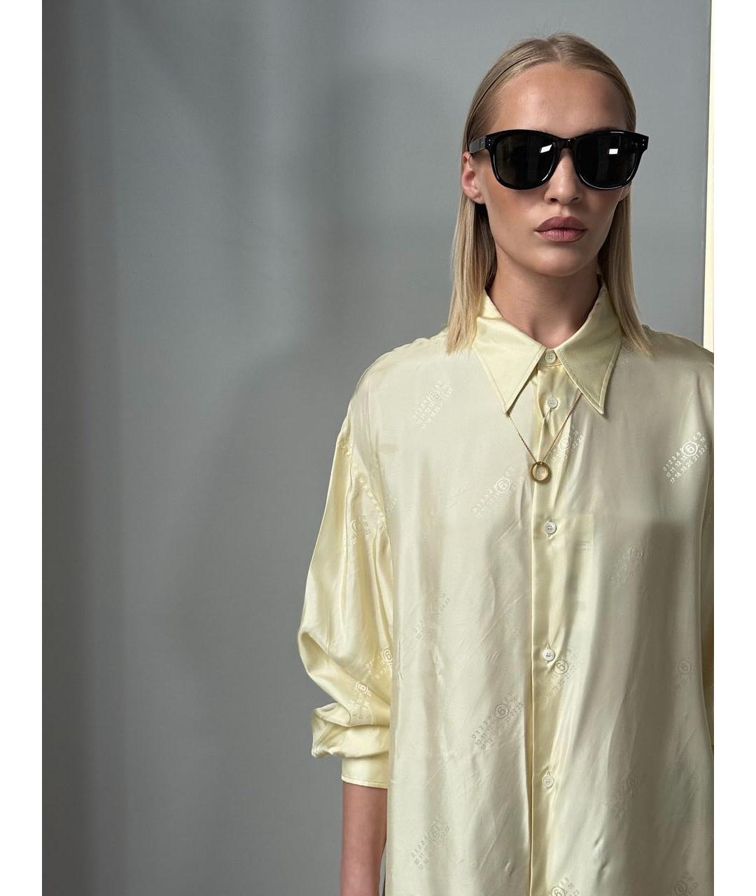 MM6 MAISON MARGIELA Желтое вискозное повседневное платье, фото 2