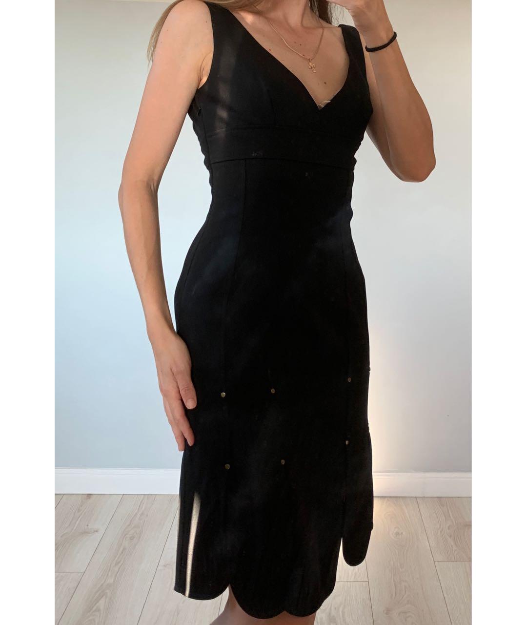 RED VALENTINO Черное шерстяное повседневное платье, фото 5