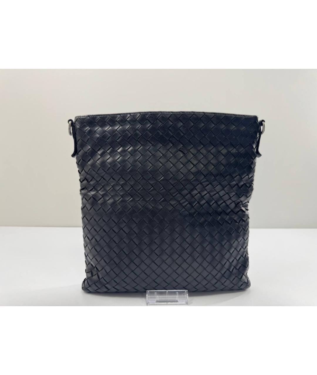 BOTTEGA VENETA Черная кожаная сумка на плечо, фото 2