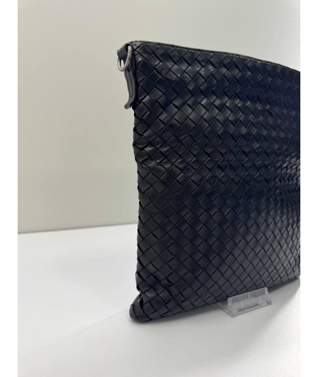 BOTTEGA VENETA Черная кожаная сумка на плечо, фото 6