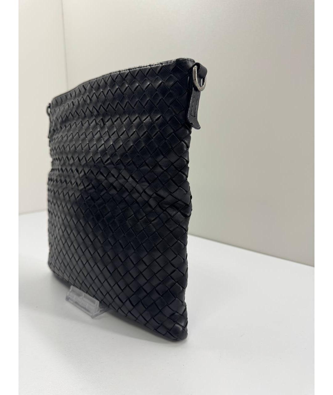 BOTTEGA VENETA Черная кожаная сумка на плечо, фото 4