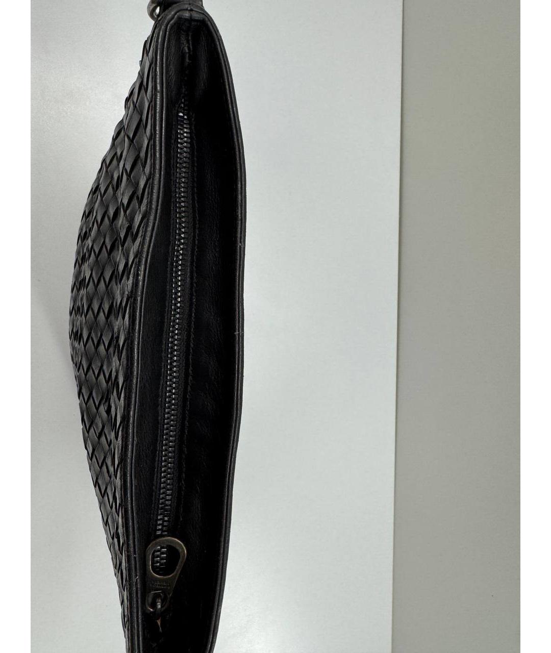 BOTTEGA VENETA Черная кожаная сумка на плечо, фото 7
