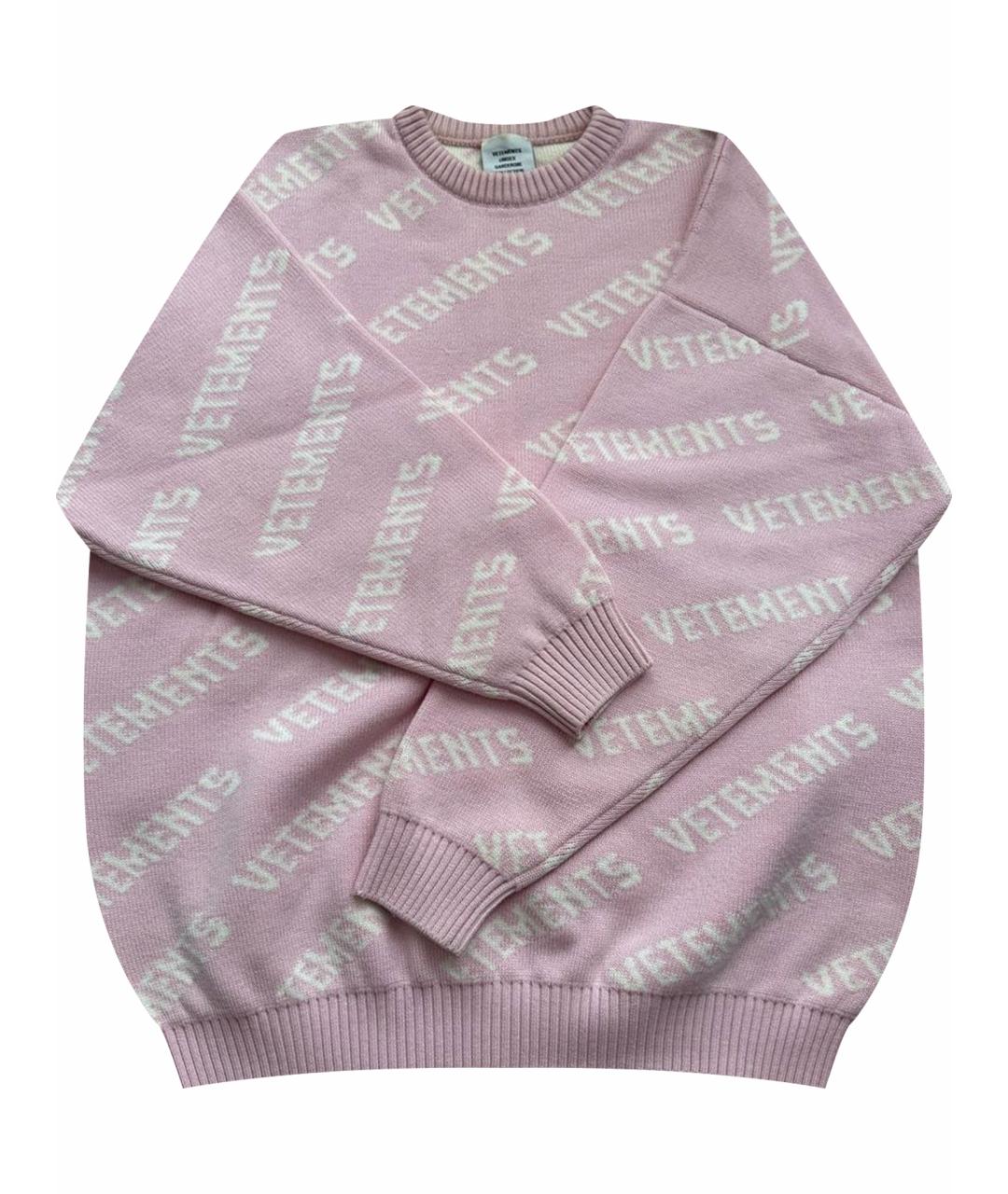 VETEMENTS Розовый хлопковый джемпер / свитер, фото 1