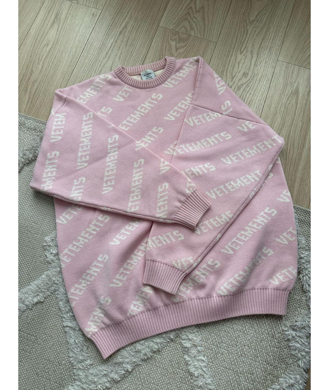 VETEMENTS Розовый хлопковый джемпер / свитер, фото 2