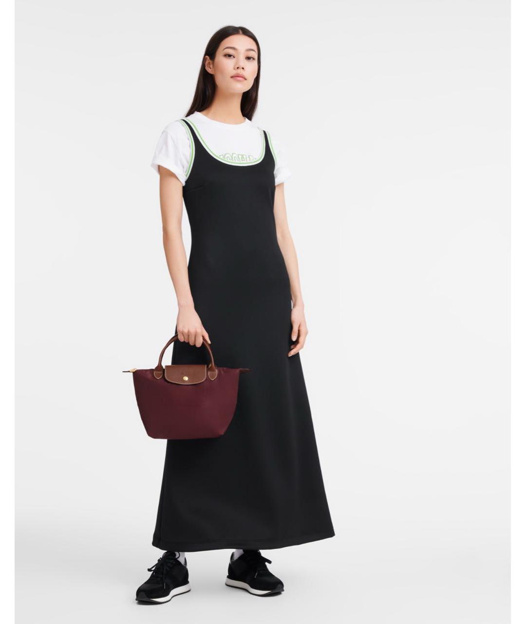 LONGCHAMP Бордовая синтетическая сумка с короткими ручками, фото 5