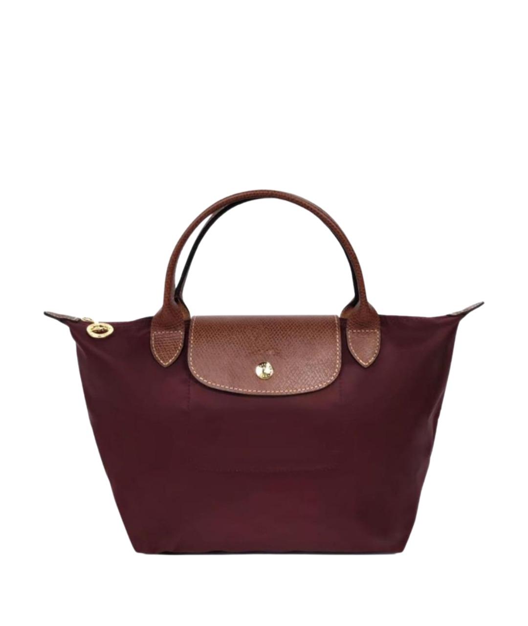 LONGCHAMP Бордовая синтетическая сумка с короткими ручками, фото 1