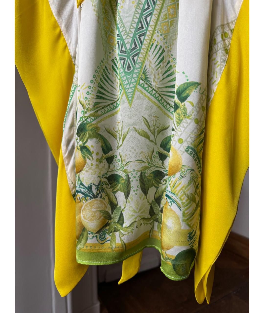 ROBERTO CAVALLI Желтое шелковое коктейльное платье, фото 5