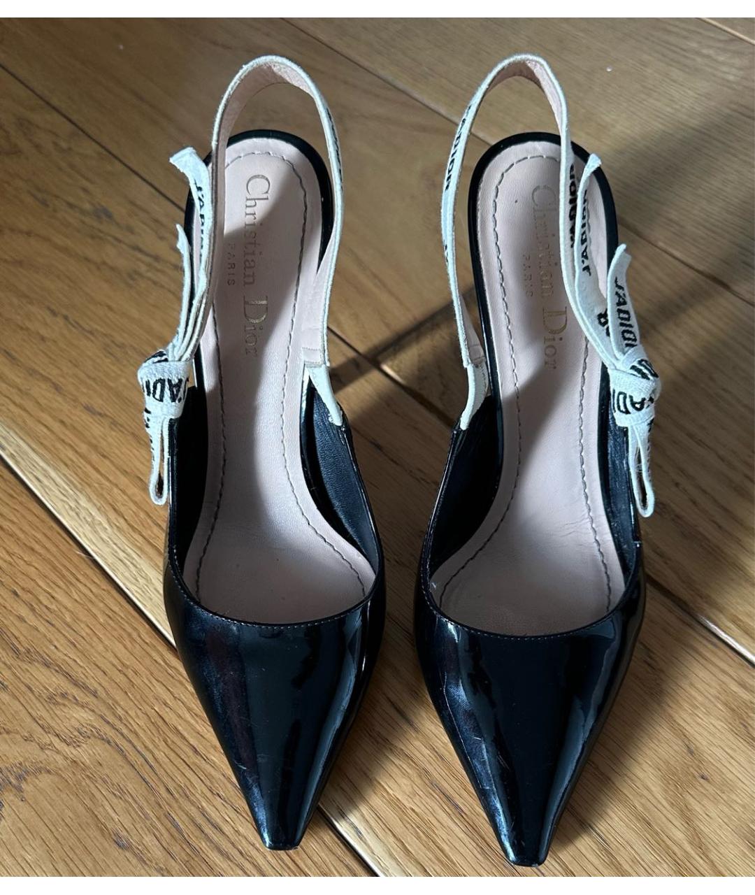 CHRISTIAN DIOR Мульти лодочки на низком каблуке из лакированной кожи, фото 2