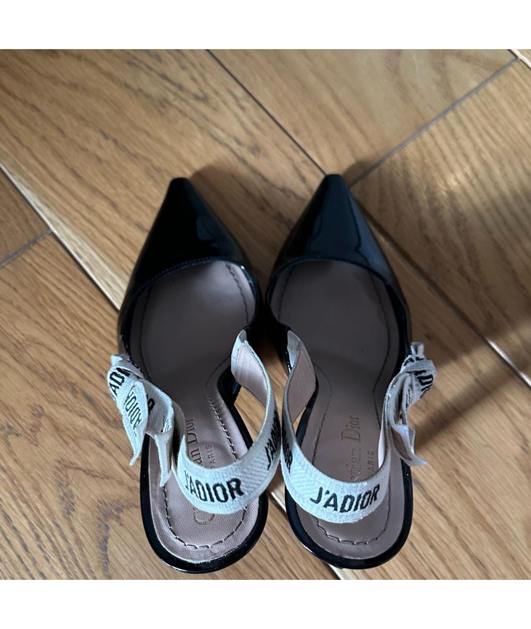 CHRISTIAN DIOR Мульти лодочки на низком каблуке из лакированной кожи, фото 3