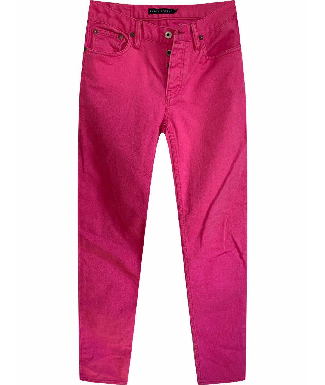 RALPH LAUREN Розовые хлопковые джинсы слим, фото 1