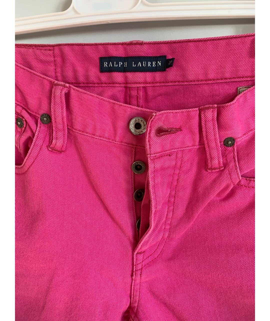 RALPH LAUREN Розовые хлопковые джинсы слим, фото 3