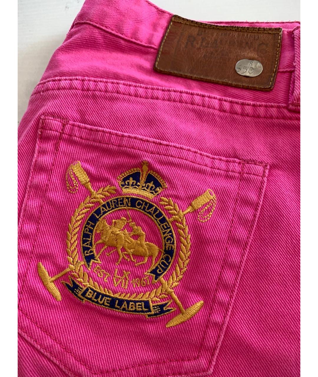 RALPH LAUREN Розовые хлопковые джинсы слим, фото 5