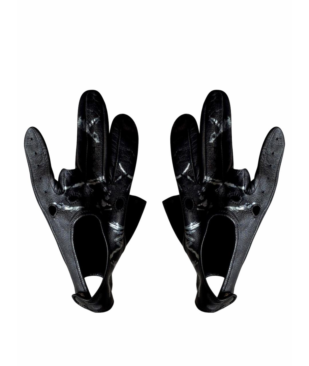 YOHJI YAMAMOTO Черные кожаные перчатки, фото 1