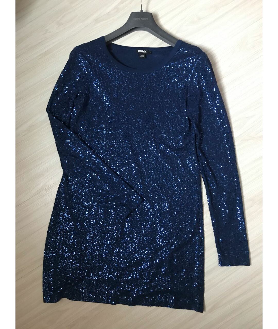 DKNY Синее хлопковое коктейльное платье, фото 4
