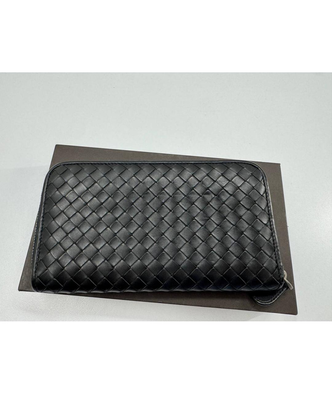 BOTTEGA VENETA Черный кожаный кошелек, фото 7