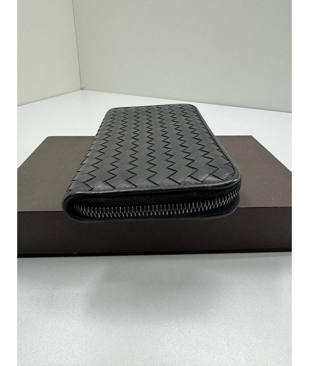 BOTTEGA VENETA Черный кожаный кошелек, фото 6