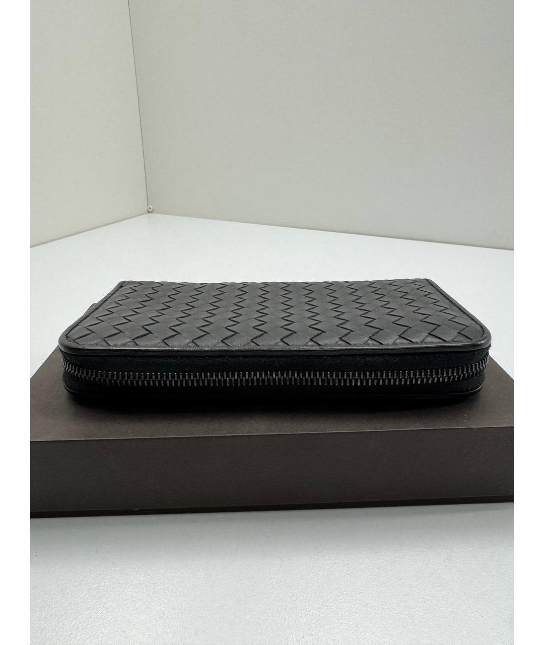 BOTTEGA VENETA Черный кожаный кошелек, фото 5