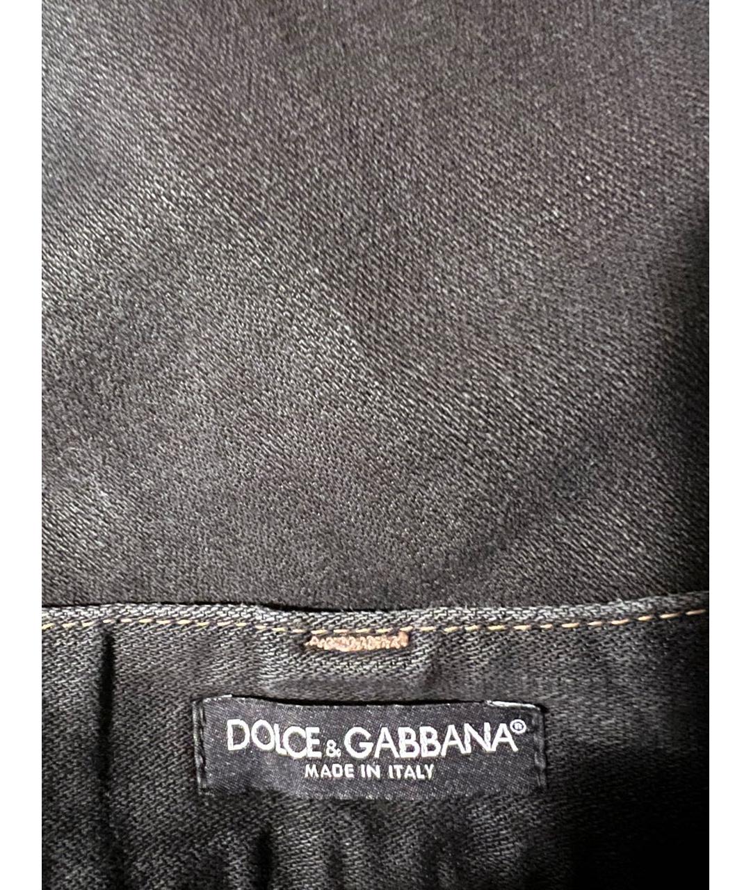 DOLCE&GABBANA Черные хлопковые прямые джинсы, фото 3
