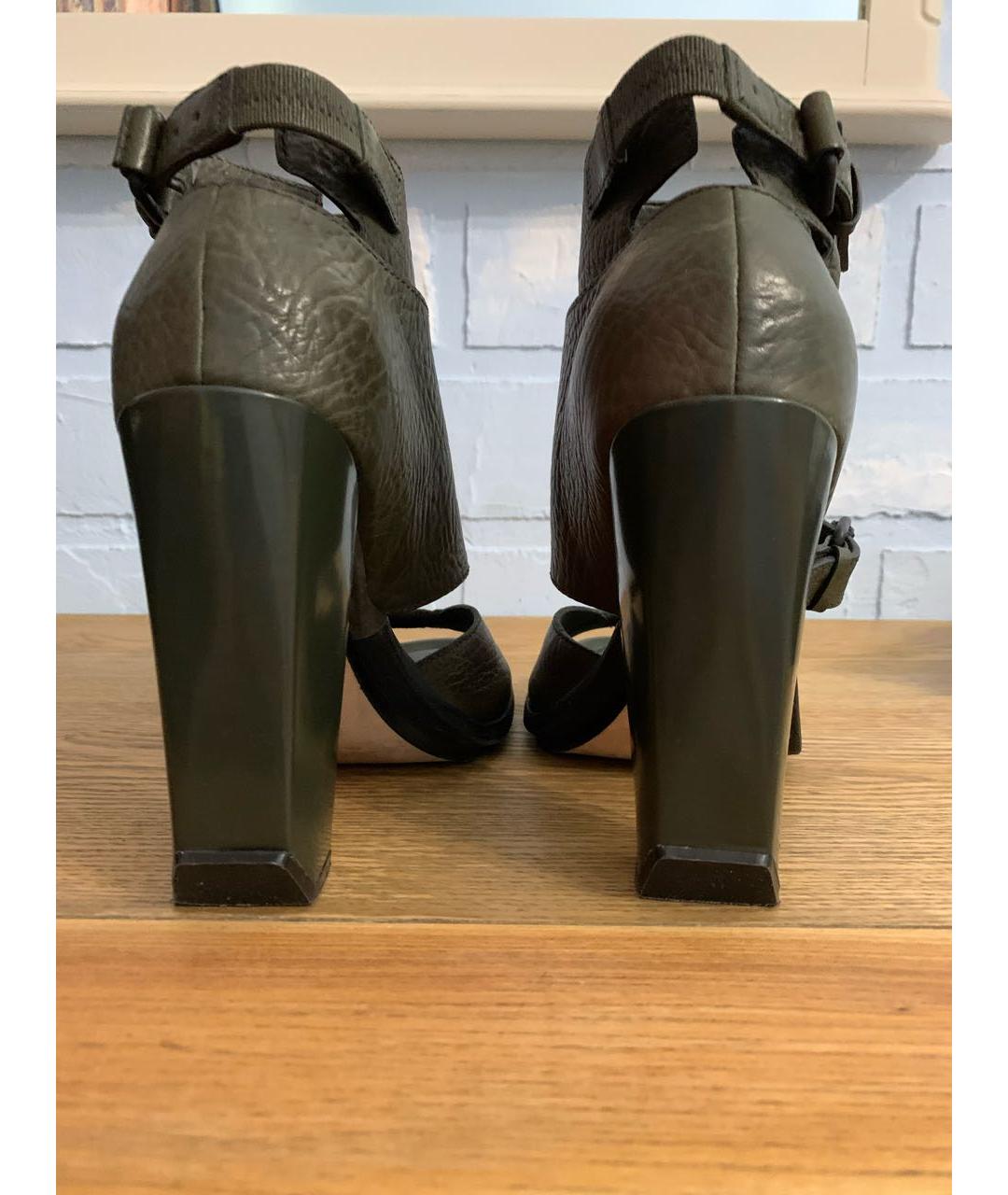 ALEXANDER WANG Зеленые кожаные босоножки, фото 2