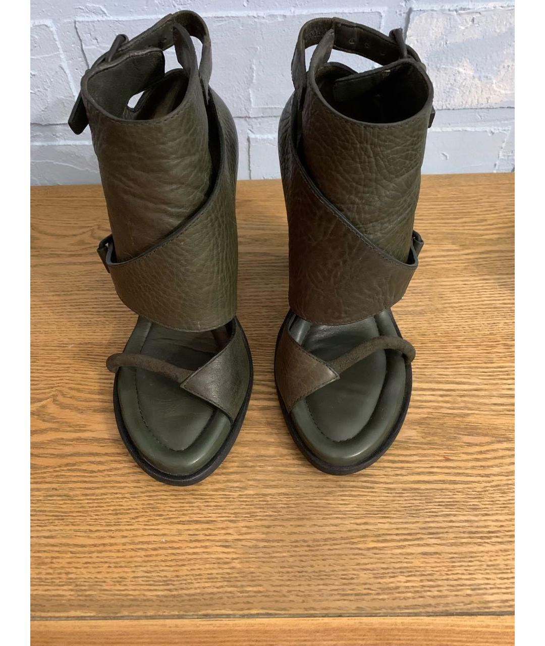 ALEXANDER WANG Зеленые кожаные босоножки, фото 5