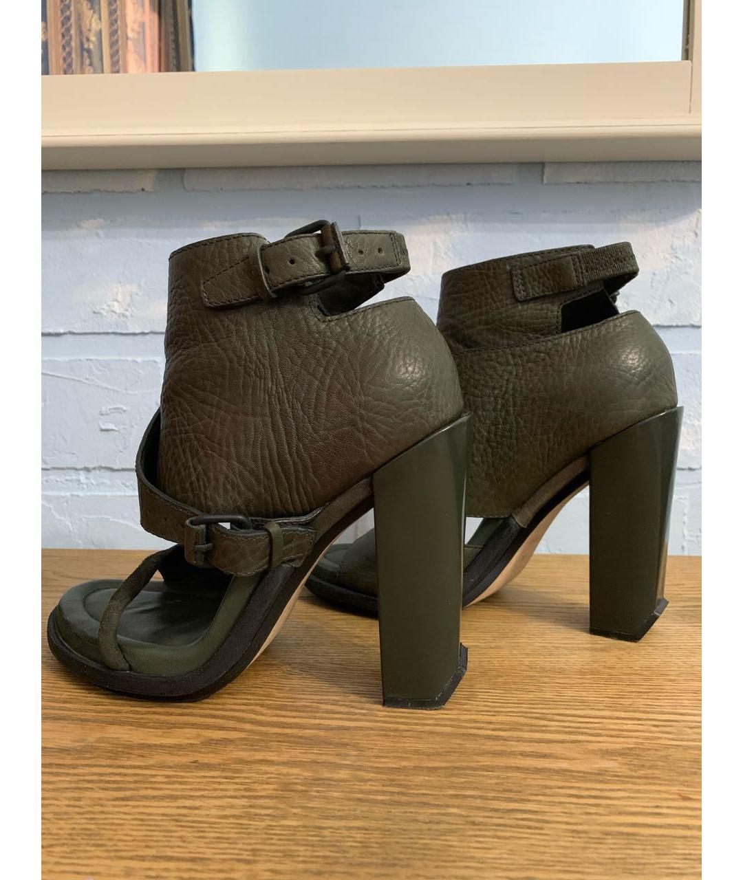 ALEXANDER WANG Зеленые кожаные босоножки, фото 3