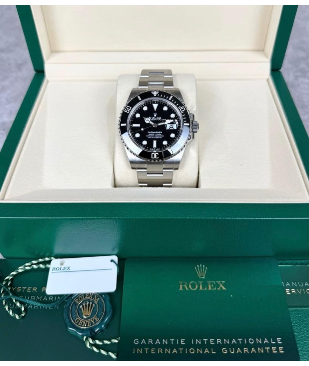 ROLEX Черные часы из белого золота, фото 7