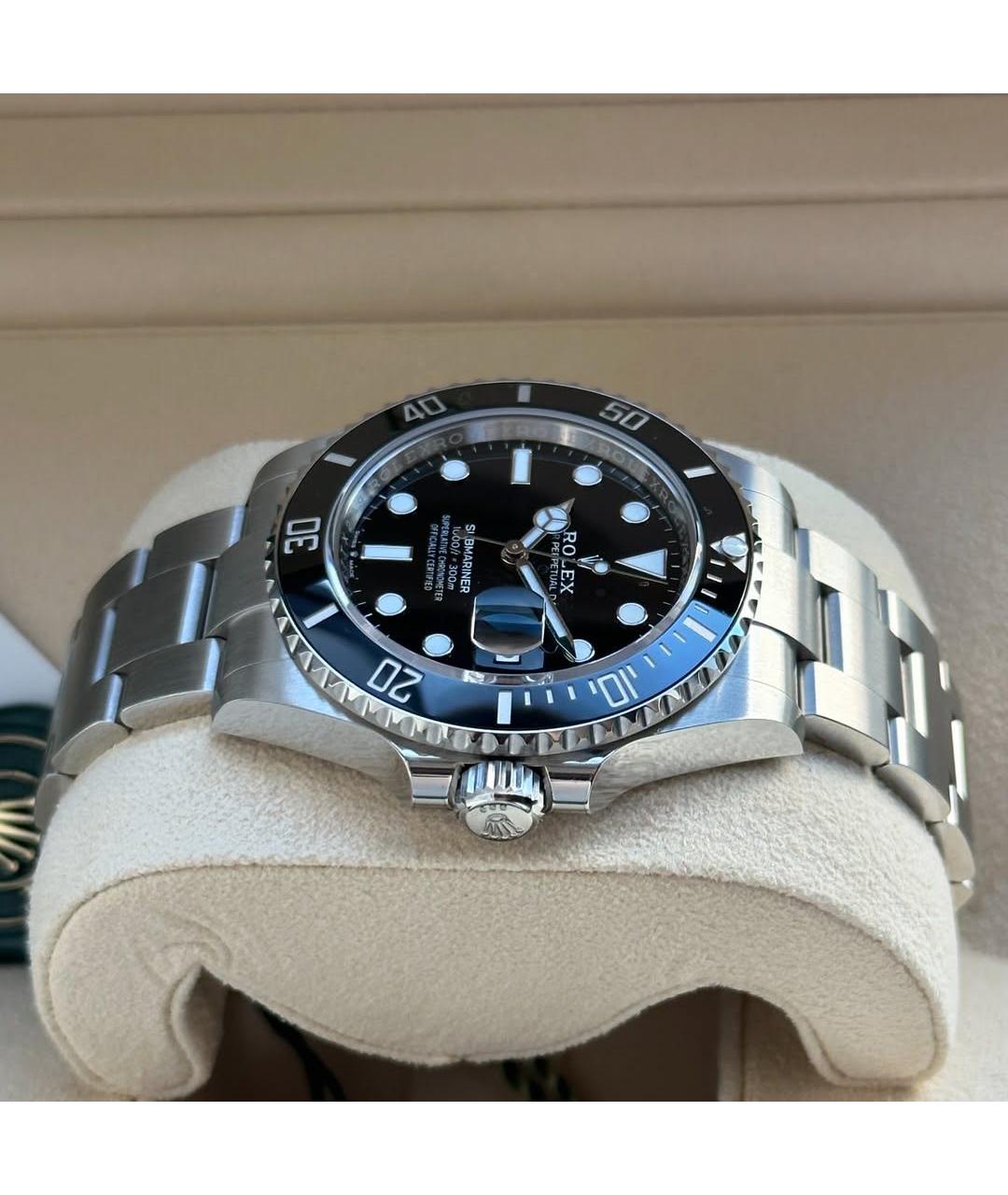 ROLEX Черные часы из белого золота, фото 4