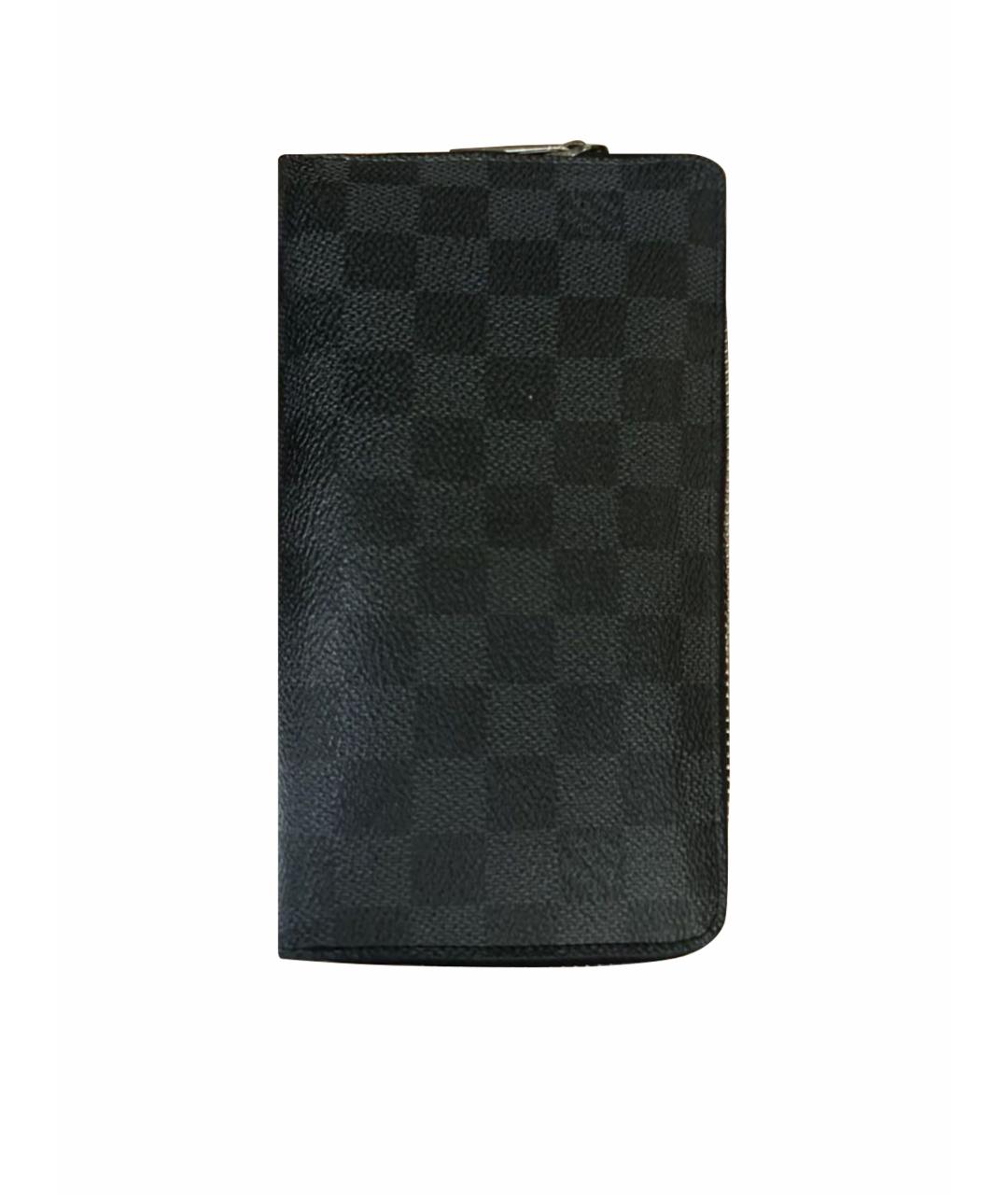 LOUIS VUITTON Черный кожаный кошелек, фото 1