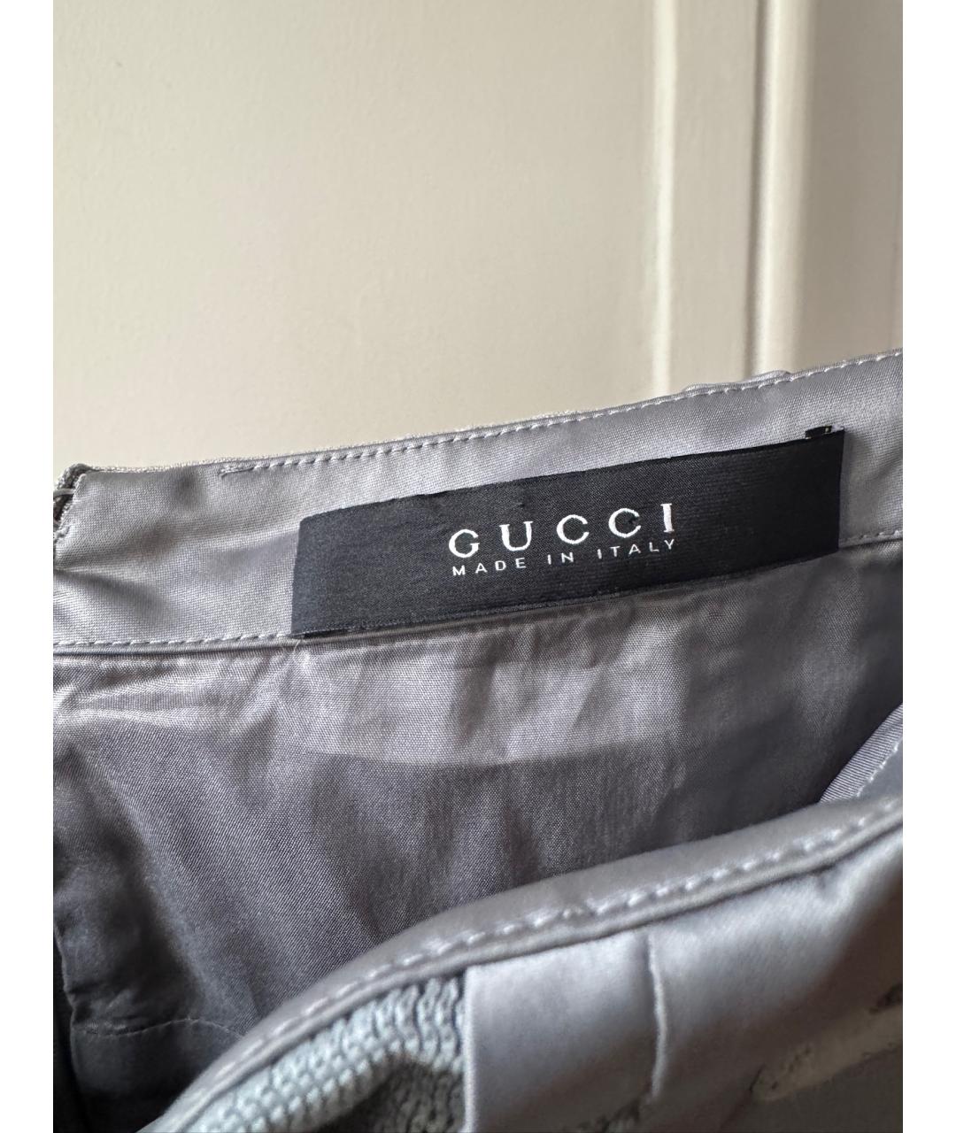 GUCCI Серебряная юбка мини, фото 6
