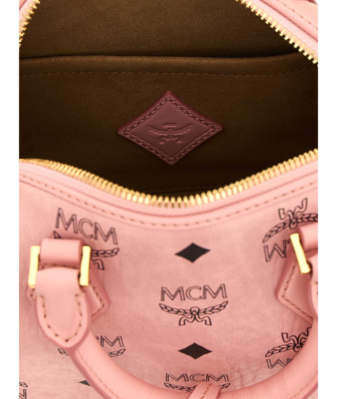 MCM Розовая сумка с короткими ручками из искусственной кожи, фото 4