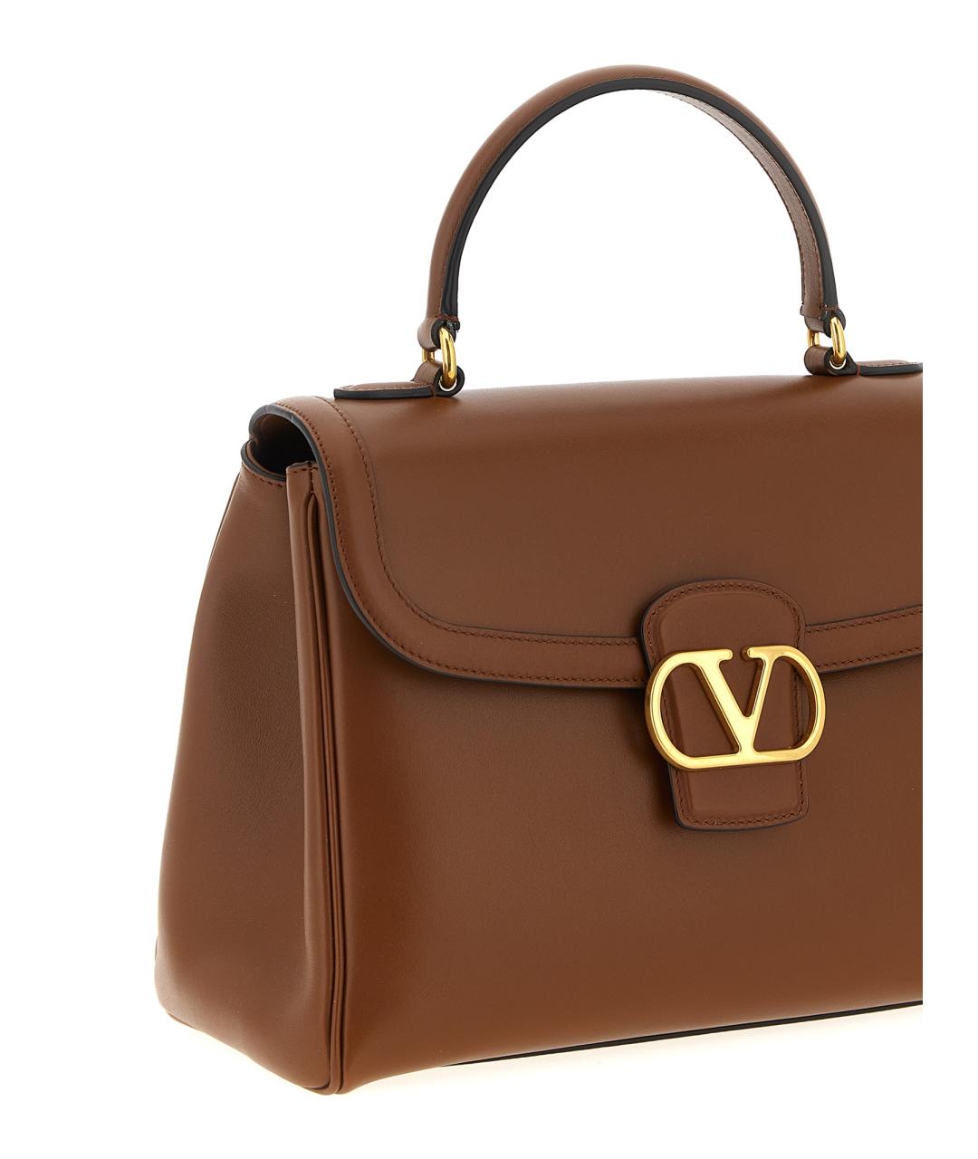 VALENTINO Коричневая кожаная сумка тоут, фото 3