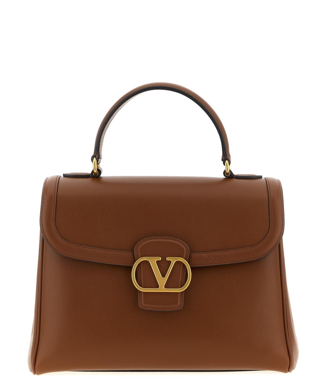 VALENTINO Коричневая кожаная сумка тоут, фото 1