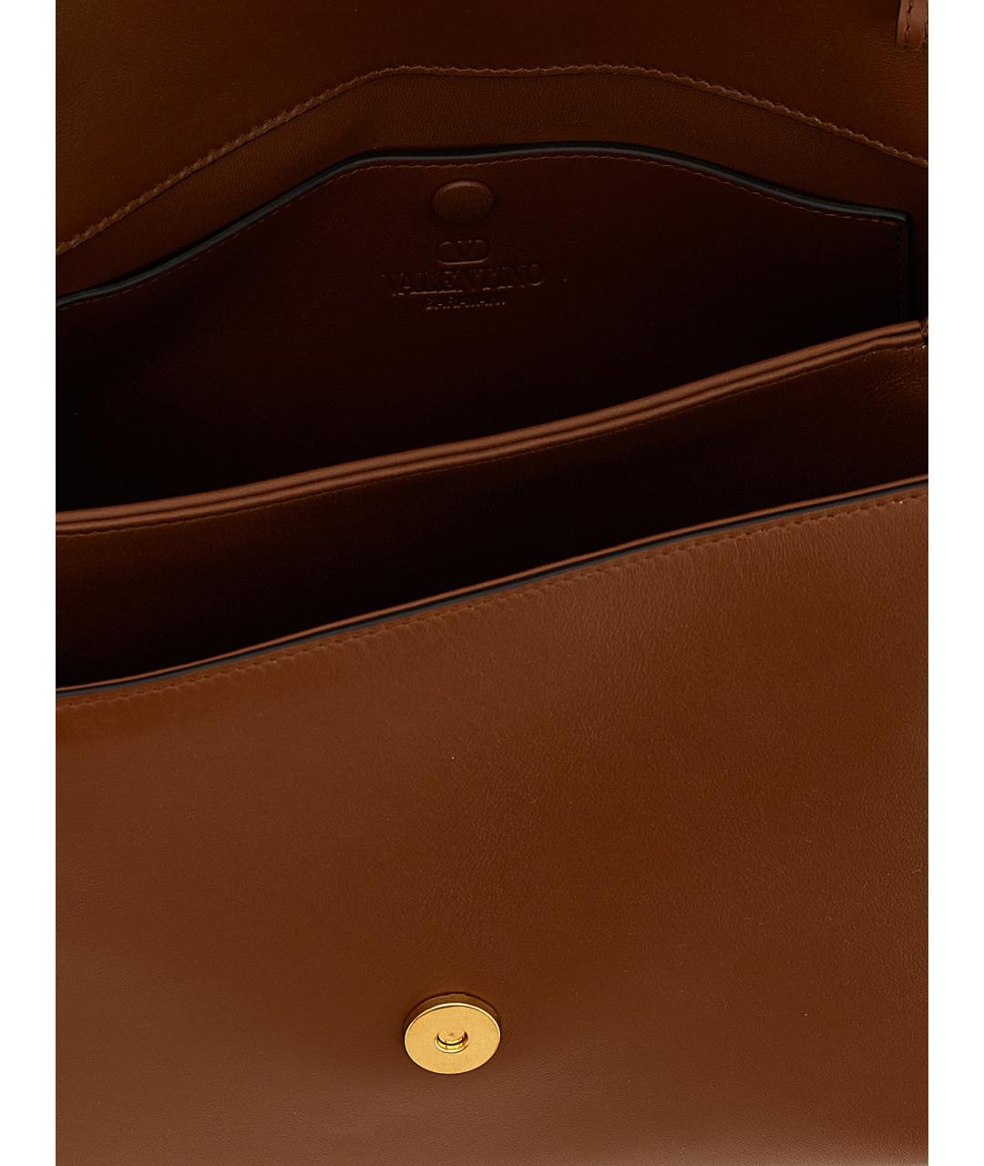 VALENTINO Коричневая кожаная сумка тоут, фото 4