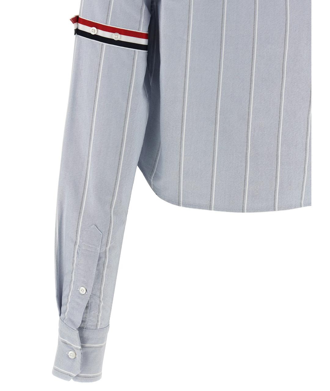 THOM BROWNE Голубая хлопковая рубашка, фото 4