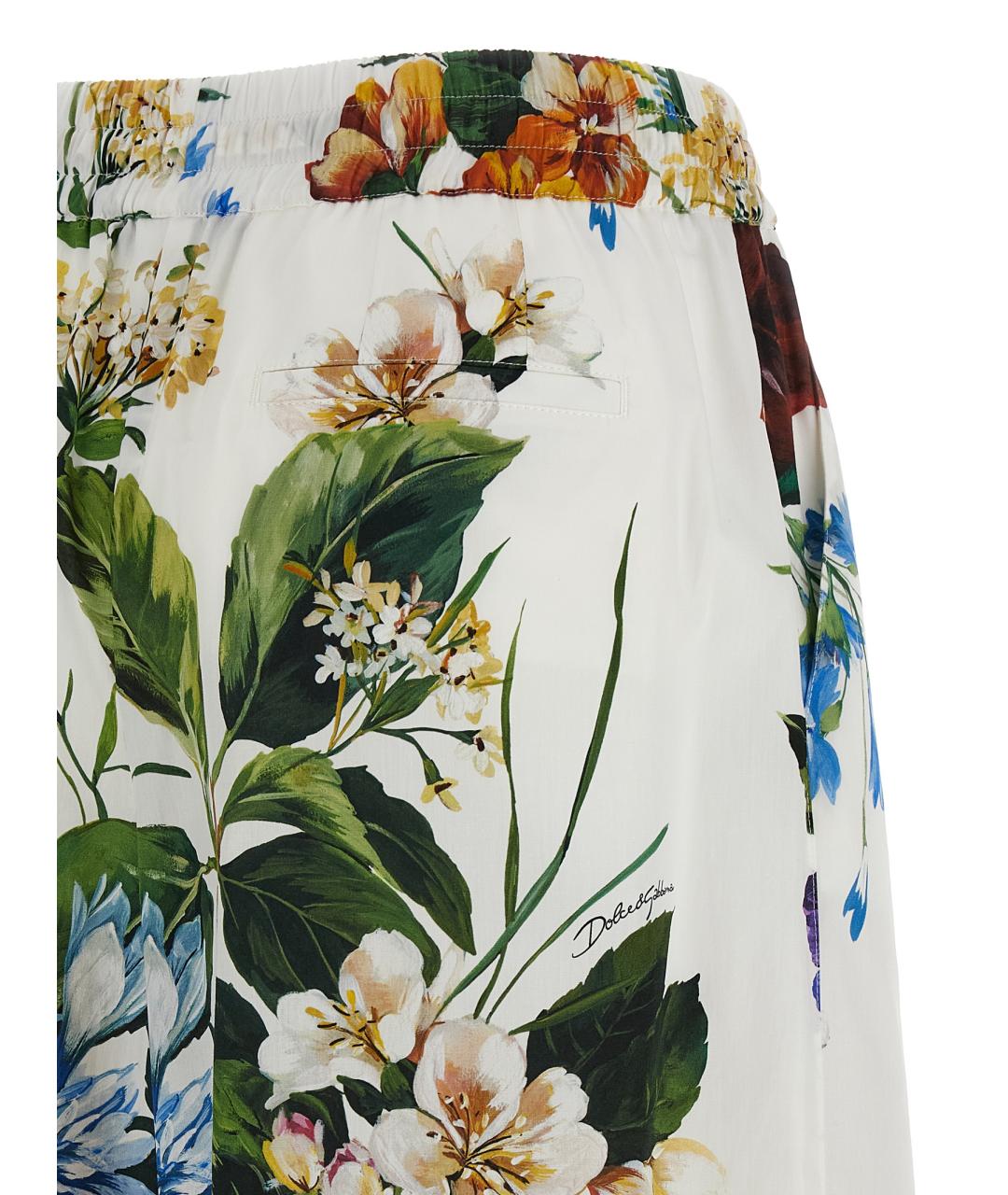 DOLCE&GABBANA Мульти хлопковые брюки широкие, фото 4