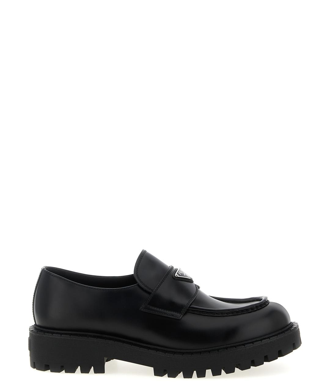 PRADA Черные кожаные лоферы, фото 1