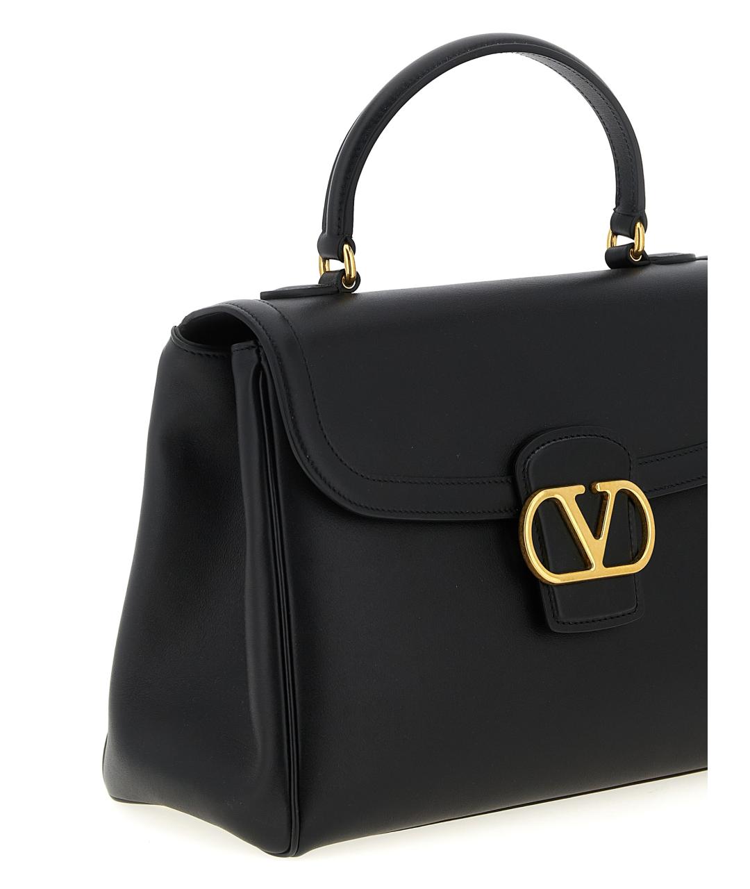 VALENTINO Черная кожаная сумка тоут, фото 3