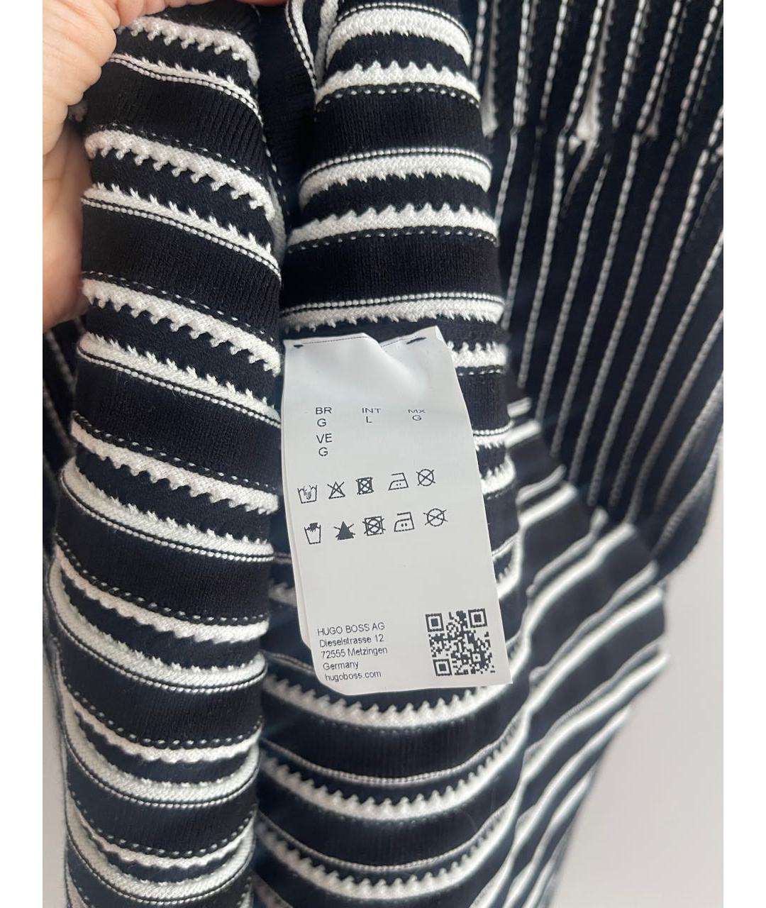 HUGO BOSS Черное вискозное повседневное платье, фото 7