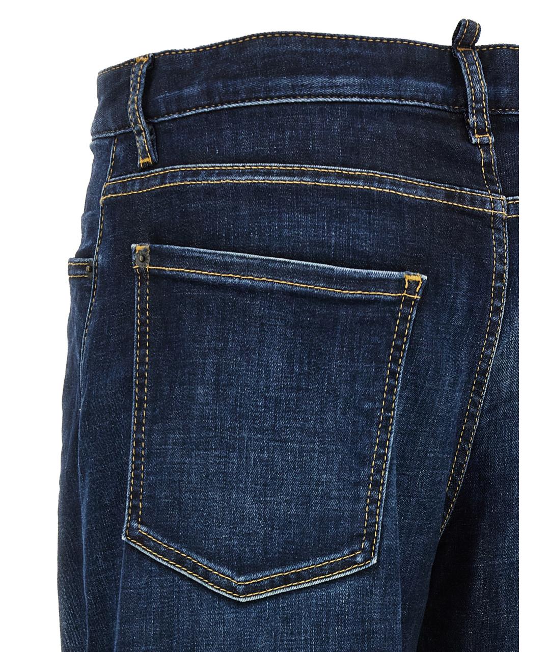DSQUARED2 Синие хлопковые прямые джинсы, фото 4