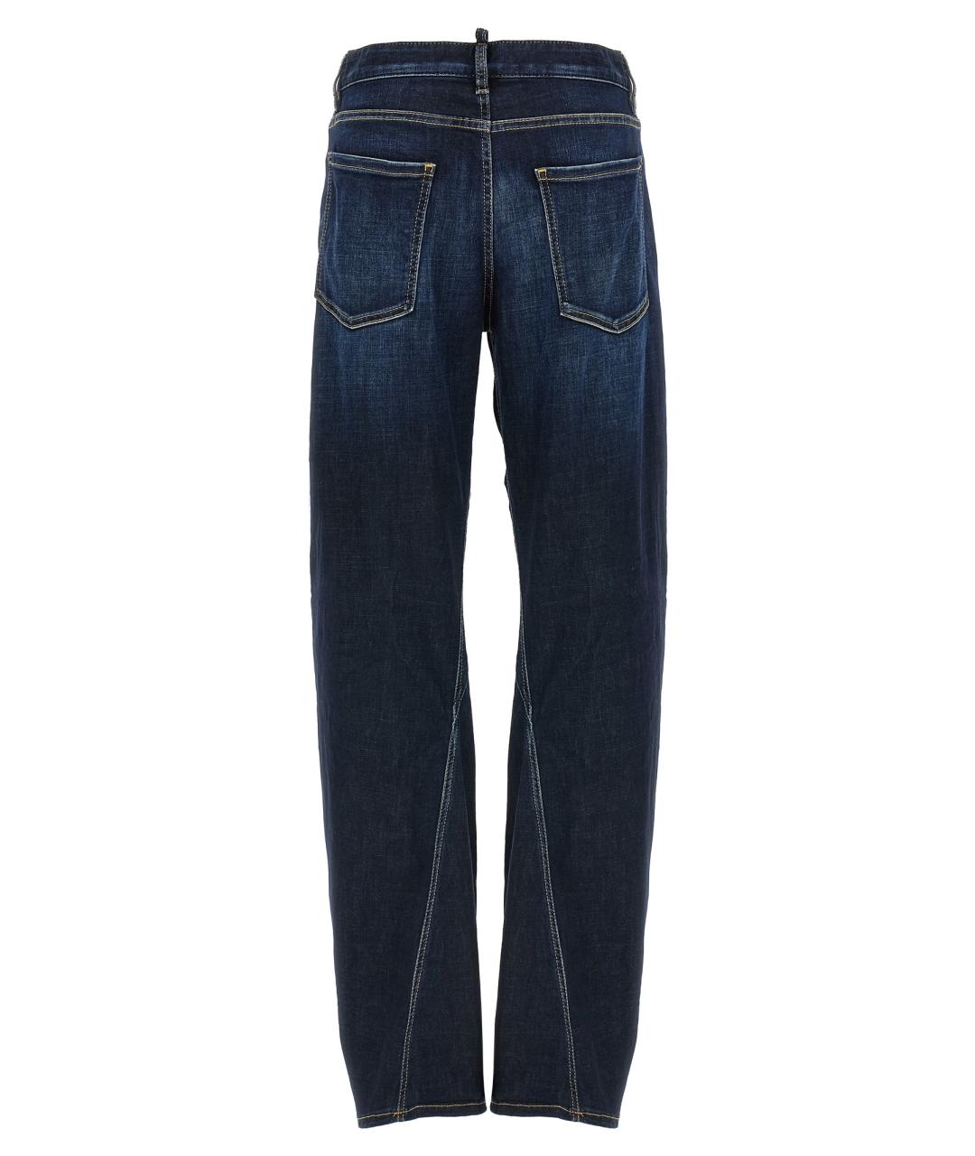 DSQUARED2 Синие хлопковые прямые джинсы, фото 2