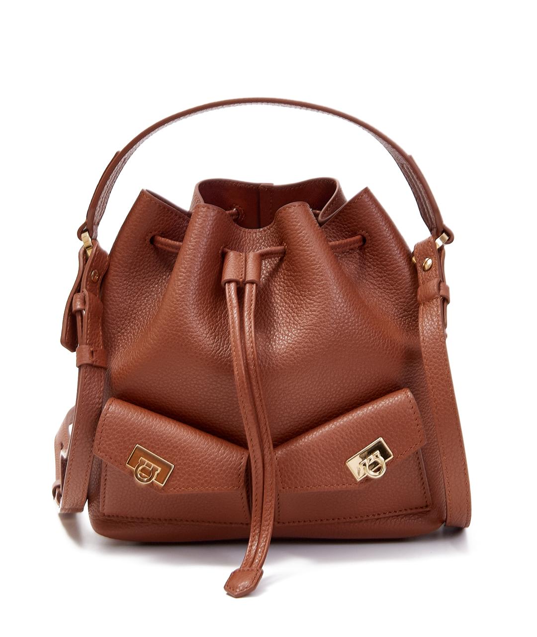 FERRAGAMO Коричневая кожаная сумка тоут, фото 9