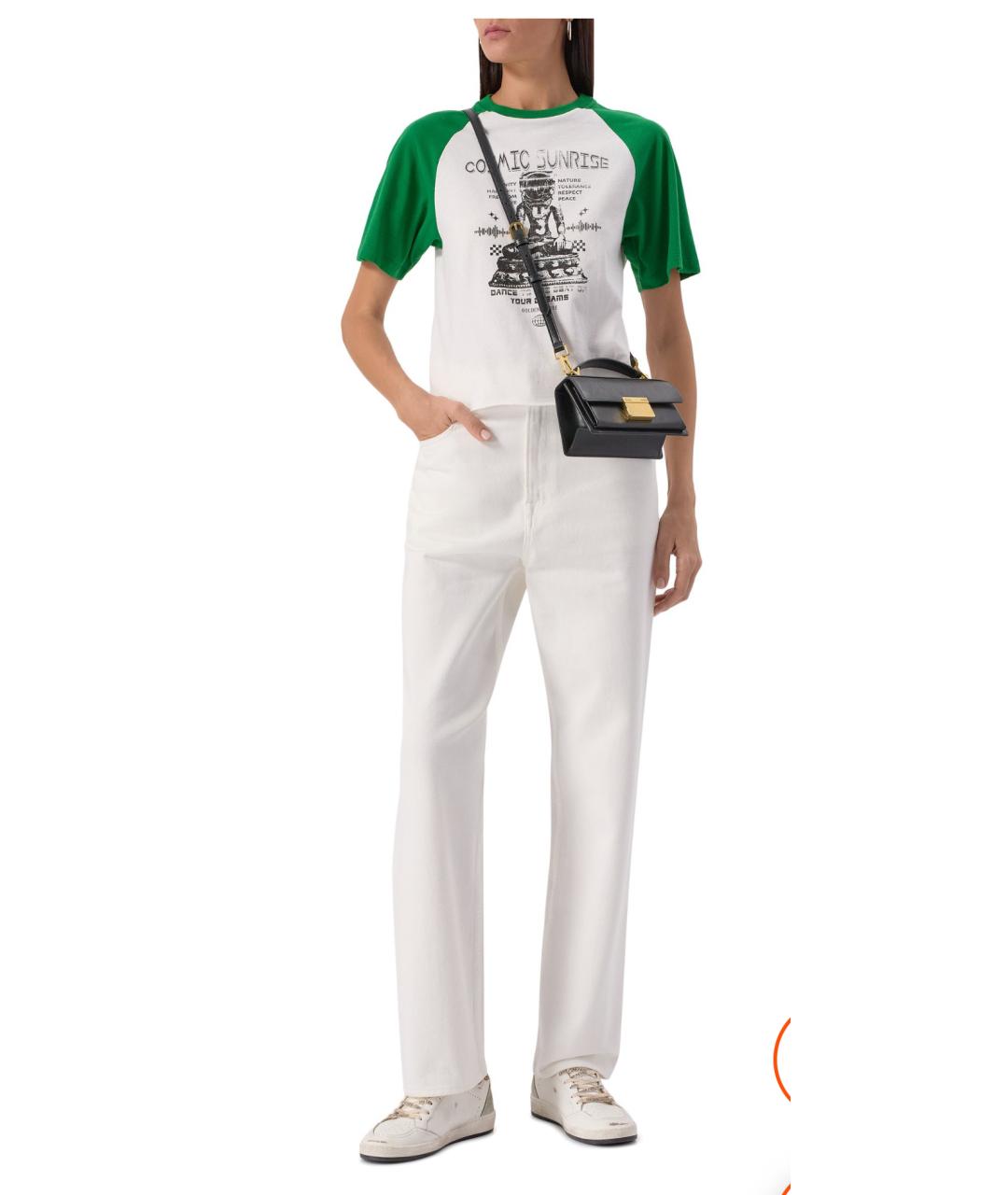 GOLDEN GOOSE DELUXE BRAND Белые хлопковые прямые джинсы, фото 3