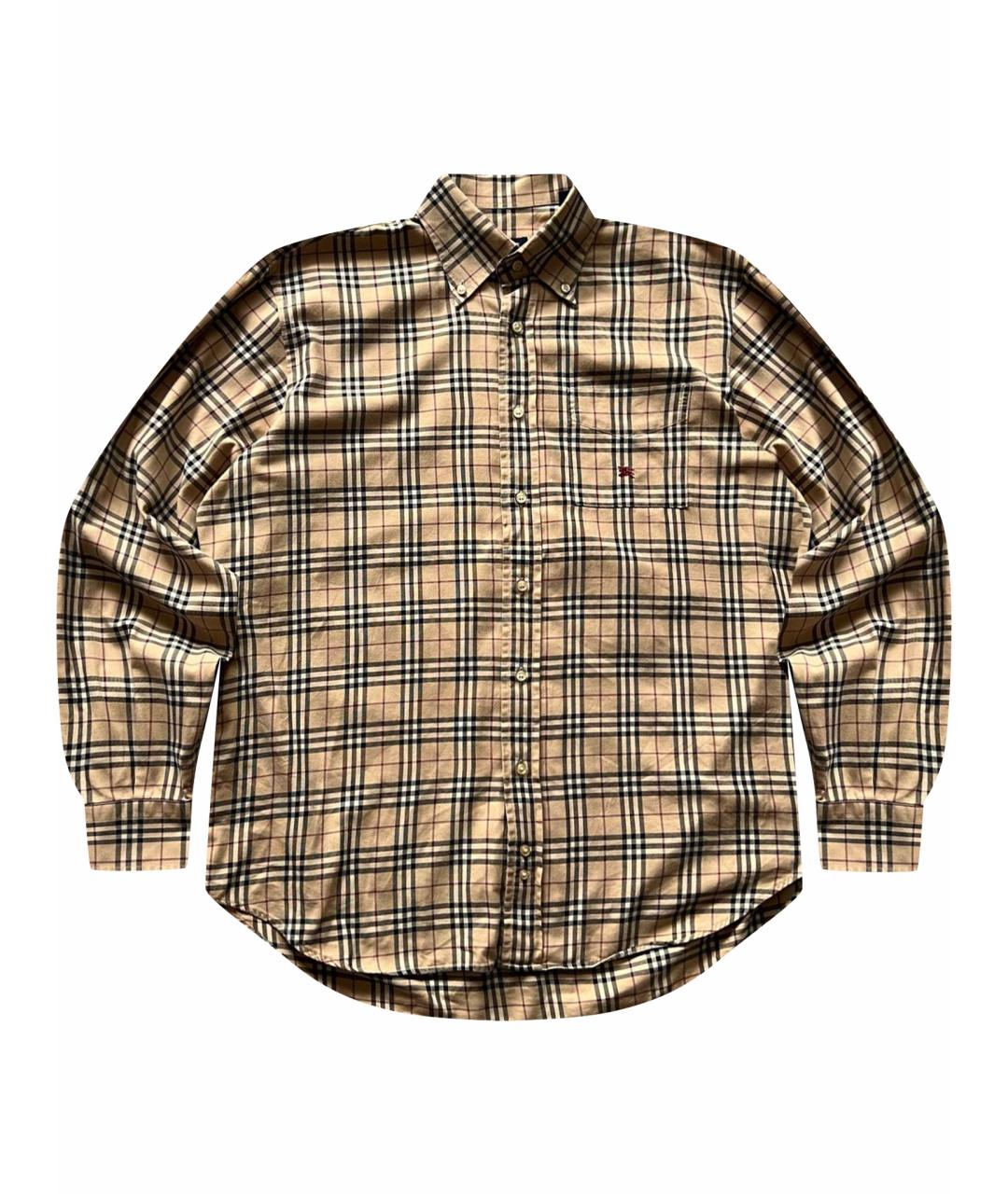 BURBERRY Коричневая хлопковая кэжуал рубашка, фото 1