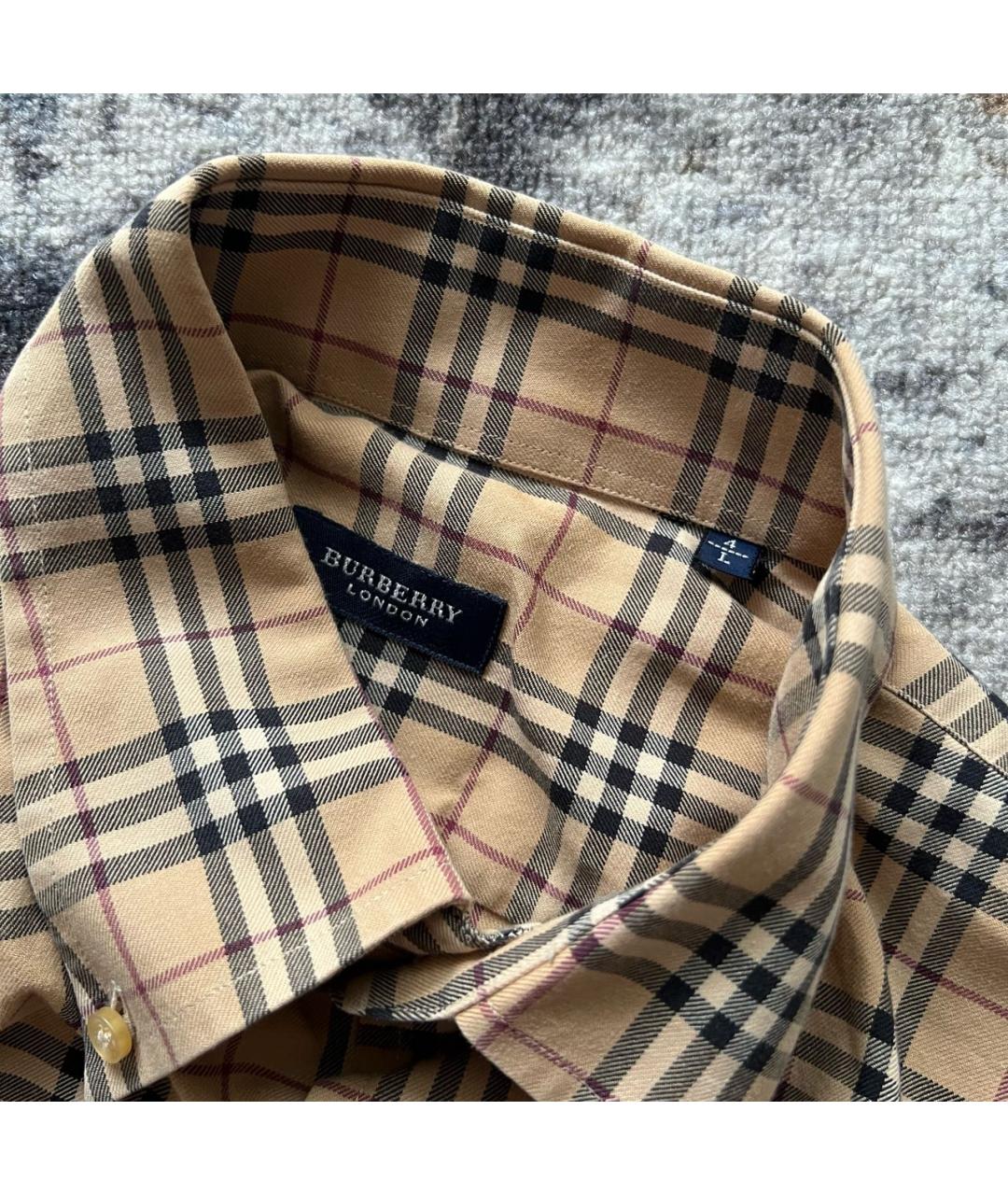 BURBERRY Коричневая хлопковая кэжуал рубашка, фото 2