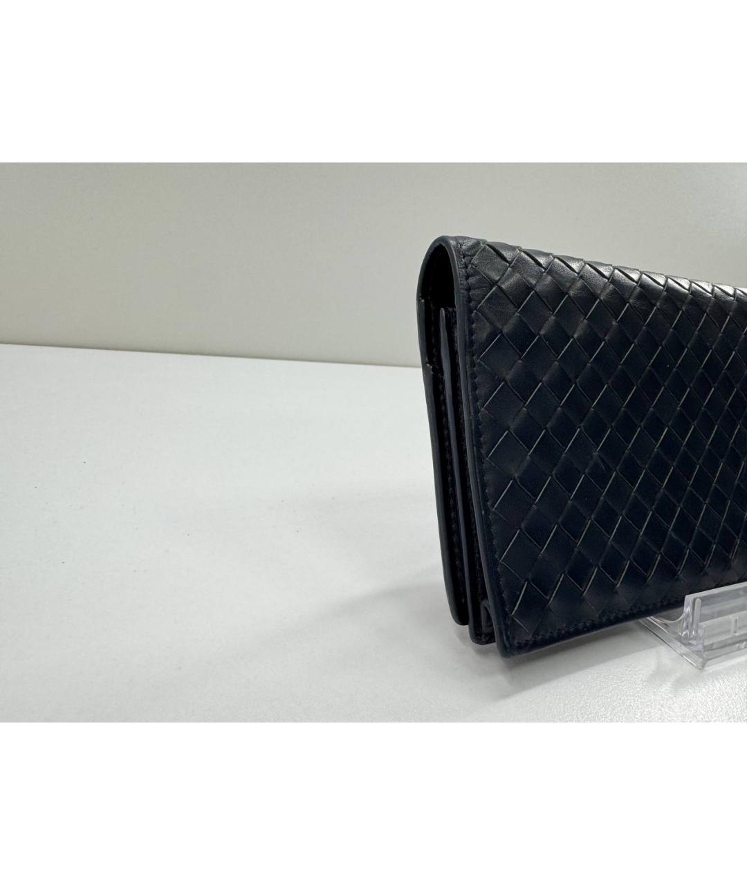 BOTTEGA VENETA Синий кожаный кошелек, фото 4