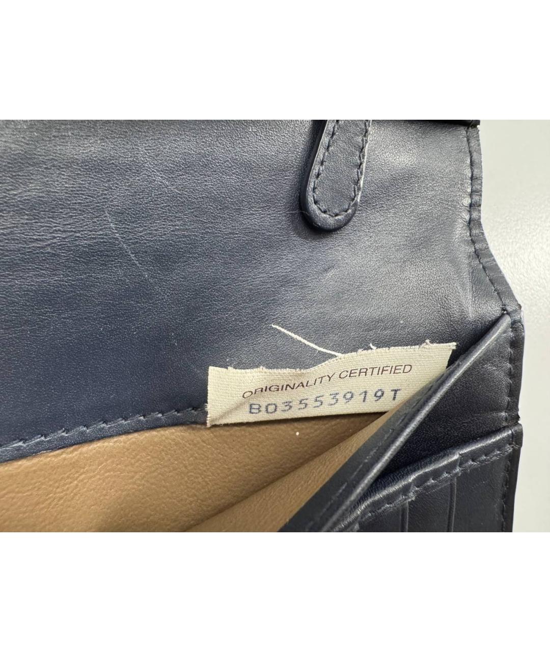 BOTTEGA VENETA Синий кожаный кошелек, фото 7